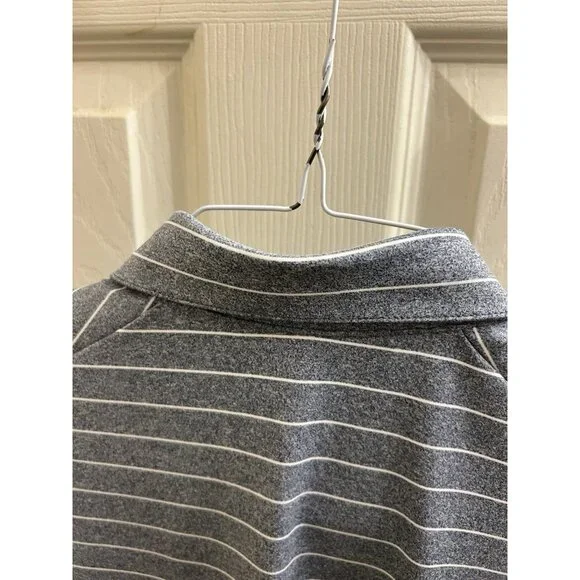 Kjus Polo Shirt The Open Mens Large Gray Stripe 150 2022 St Andrews
